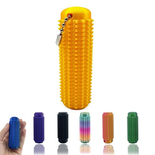 Little Ouchies Fidget Mini-Zappelspielzeug für Erwachsene, 3D-gedruckter Ventilations-Schlüsselanhänger, Schlüsselanhänger für Angstlinderung, positiv, Geschenk für Freunde, Gelb von Buobiy