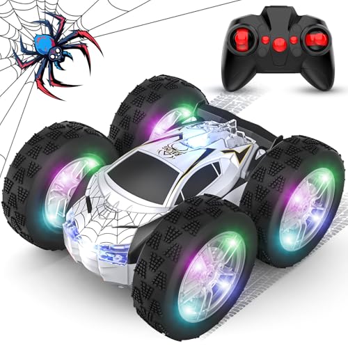 Ferngesteuertes Auto für Kinder ab 3 4 5 6 7 8 9 Jahren, 2.4GHz Spider RC Stunt Auto Wiederaufladbares Monstertruck mit LED Blinken, 360° Drehung Spielzeugauto Geburtstags Geschenk Jungen Mädchen Ferngesteuertes Auto für Kinder ab 3 4 5 6 7 8 9 Jahren, 2.4GHz Spider RC Stunt Auto Wiederaufladbares Monstertruck mit LED Blinken, 360° Drehung Spielzeugauto Geburtstags Geschenk Jungen Mädchen von Buoeuik