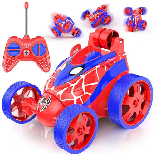 Buoeuik Spider Ferngesteuertes Auto ab 3 4 5 6 Jahre Kinderspielzeug Mini RC Stunt Car Spielzeug mit Fernbedienung Geburtstag Geschenk Kinder Kleinkinder Junge Mädchen Fahrzeug Spiele Spielzeugauto von Buoeuik