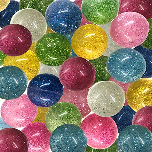 4x Flummi Glitzer Springball Glitter Dopsball ca.32mm Mitgebsel Kindergeburtstag Springball von Buosha