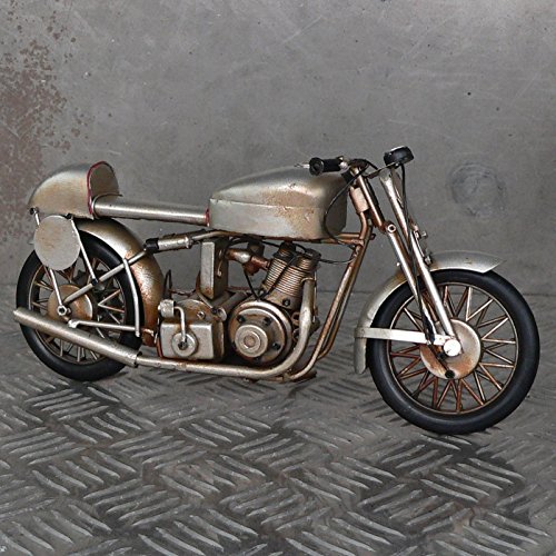 DEKOlia XL Blechmodell Motorrad 30cm Silber Metallmodell Rennmaschine Rennsport Coffee Bike DEKOlia XL Blechmodell Motorrad 30cm Silber Metallmodell Rennmaschine Rennsport Coffee Bike von Buosha