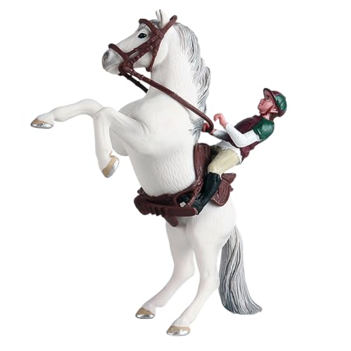 FLYIFE Pferde Figur,Pferd Reiter Modell,Realistische Pferde Figuren,Tierfigur Sammlung Modell Spielzeug,Pferd Mit Reiterin Figur Und Sattel,Pferd Kuchendeckel Lernspielzeug FüR Kinder von FLYIFE