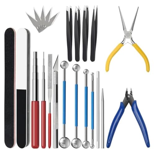 Buqpow 23-Teiliges Metall-Puzzle-Werkzeugset, Metallmodell-Werkzeugset Inkl, Biegehilfe, Feile, Flacher Pinzette, Drahtwickelstab Buqpow 23-Teiliges Metall-Puzzle-Werkzeugset, Metallmodell-Werkzeugset Inkl, Biegehilfe, Feile, Flacher Pinzette, Drahtwickelstab von Buqpow