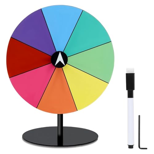 Buqpow Gewinnrad, Trocken Abwischbar, 8, Glücksrad für Preise, Komplett Aus Metall, Roulette-Rad für Den Tisch, für Partys und Geburtstage von Buqpow