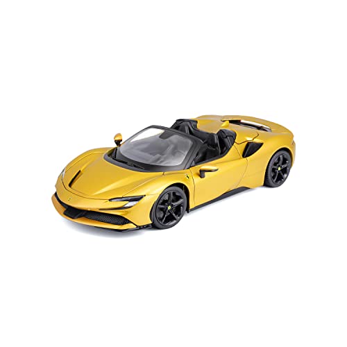 Bburago Ferrari SF90 Spider: Modellauto im Maßstab 1:18, Ferrari Race & Play Serie, Kofferraum, Motorhaube und Türen beweglich, Gold (18-16016) Bburago Ferrari SF90 Spider: Modellauto im Maßstab 1:18, Ferrari Race & Play Serie, Kofferraum, Motorhaube und Türen beweglich, Gold (18-16016) von Bburago