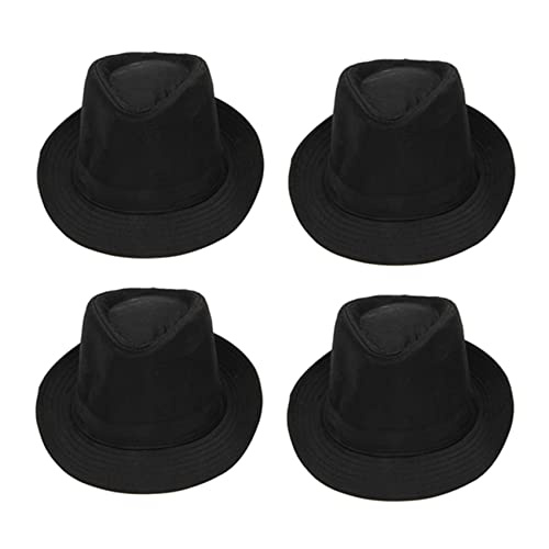 Bureau 4 x schwarze Fedora-Hut, Uni-Zubehör, für Gangster-Kostüme von Bureau