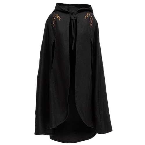 Burgschneider - Cape Aric Schwarz (L/XL, Unisex, Wolle) Mittelalter, Fantasy - von Burgschneider