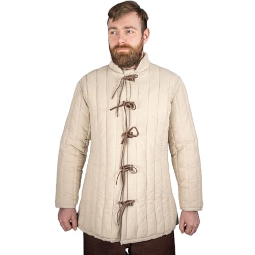 Burgschneider - Dicker Gambeson Natur (M, Unisex, Baumwolle) Mittelalter, Fantasy - Medieval von Burgschneider