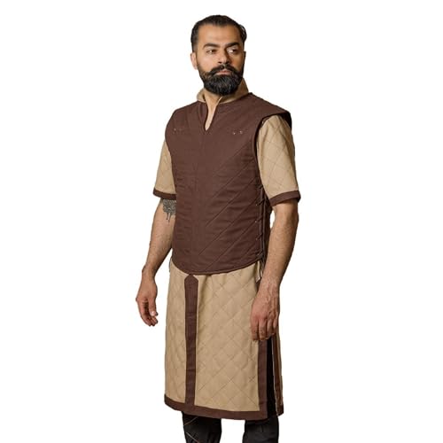 Burgschneider - Dungeons & Dragons Kämpfer Weste Braun (L, unisex, Synthetisch) Mittelalter Fantasy - Dungeons & Dragons von Burgschneider