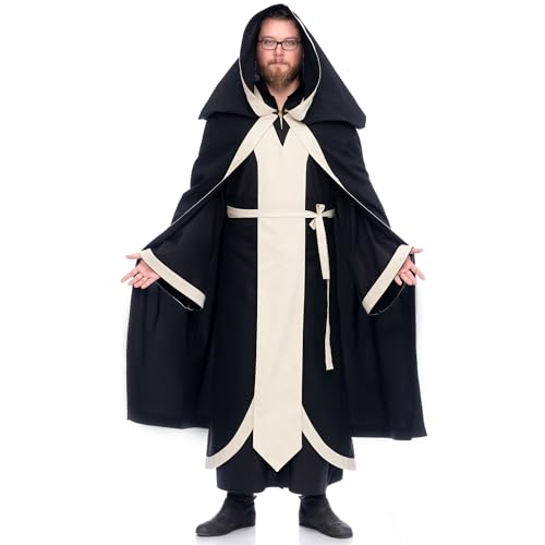 Burgschneider Dungeons & Dragons Wizard Class Komplettes Kleidungsset (Natur/Schwarz, Größe XL) von Burgschneider