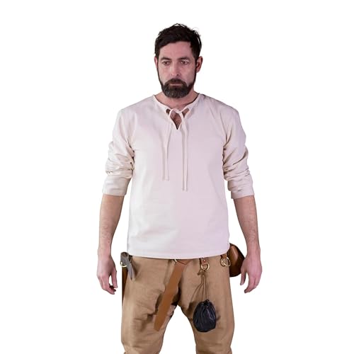 Burgschneider - Mittelalter Hemd „Ulrich“ - Natur (XL, für Damen & Herren, Baumwolle) Historisch - High Medieval von Burgschneider