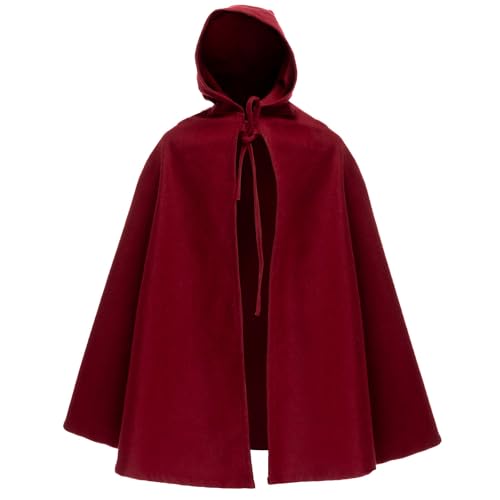 Burgschneider - Kindercape Laroo Rot (M, Unisex, Wolle) Mittelalter, Fantasy - von Burgschneider