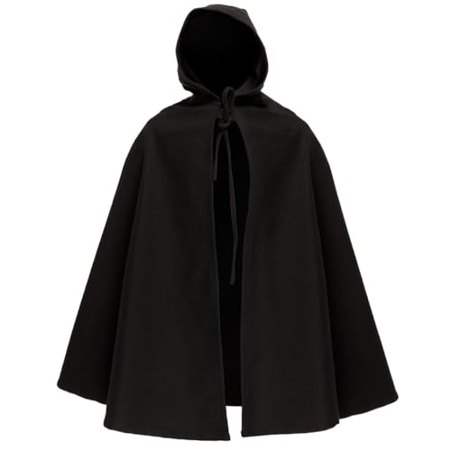 Burgschneider - Kindercape Laroo Schwarz (M, Unisex, Wolle) Mittelalter, Fantasy - von Burgschneider