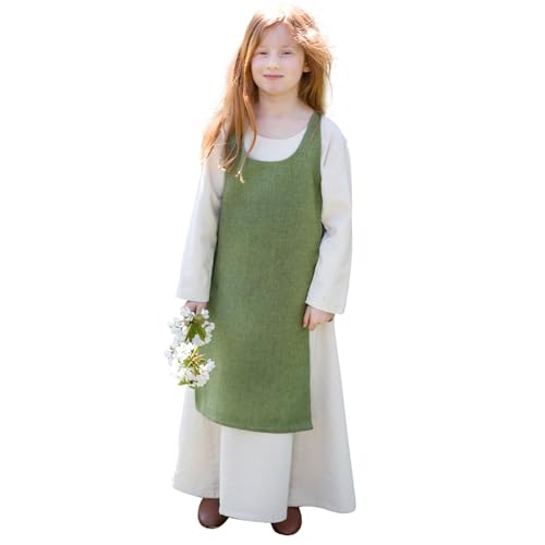 Burgschneider - Kinderüberkleid Ylva - Lindgrün (116, Unisex, Baumwolle) Historisch - Early Medieval, Viking von Burgschneider