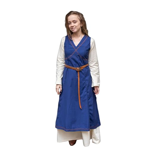 Burgschneider - Kleid Khara Blau (S, Unisex, Baumwolle) Mittelalter Fantasy - Maiden von Burgschneider