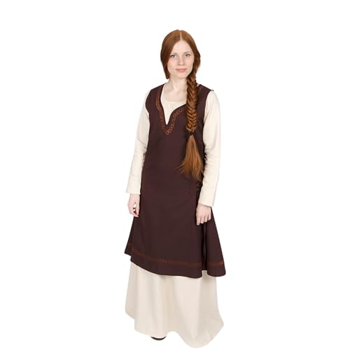 Burgschneider - Kleid Lannion - Braun (XXL, unisex, Fine Cotton) Mittelalter Fantasy - Maiden von Burgschneider