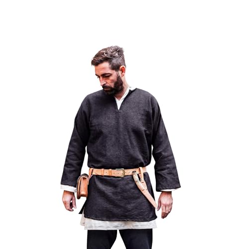 Burgschneider - Kurztunika Erik - Grau (XXL, Unisex, Baumwolle) Historisch - Early Medieval, Viking von Burgschneider