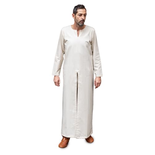 Burgschneider - Lange Untertunika Bernard - Natur (XXXL, für Damen & Herren, Baumwolle) Historisch - High Medieval von Burgschneider