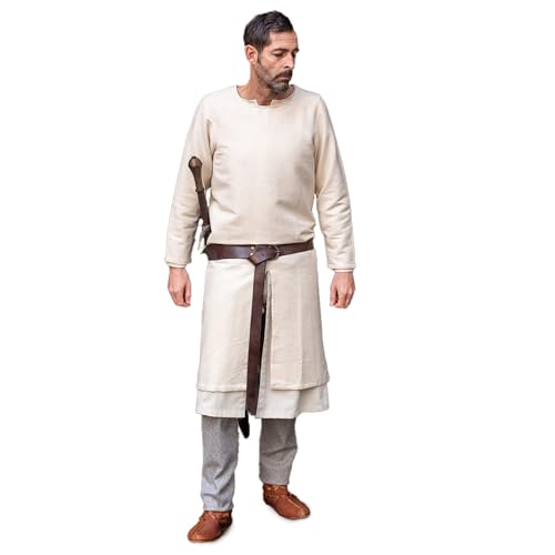 Burgschneider - Langtunika Arnaud - Natur (L, für Damen & Herren, Baumwolle) Historisch - High Medieval von Burgschneider