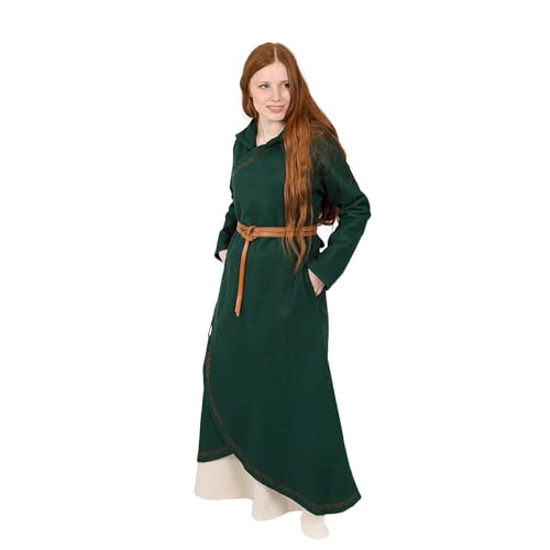Burgschneider - Mantel Enya - Grün (XXS/XS, Unisex, Wolle) Mittelalter Fantasy - Adventurer von Burgschneider