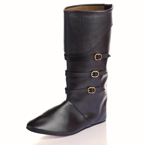 Burgschneider - Medieval Boots Ernest Dark Brown (42, Unisex, Leder) Mittelalter, Fantasy - von Burgschneider