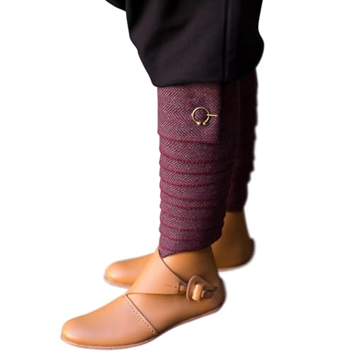 Burgschneider - Fischgrätwadenwickel Asgar - Bordeaux Grau (Standard, Unisex, Wolle) Historisch - Early Medieval, Viking Burgschneider - Fischgrätwadenwickel Asgar - Bordeaux Grau (Standard, Unisex, Wolle) Historisch - Early Medieval, Viking von Burgschneider
