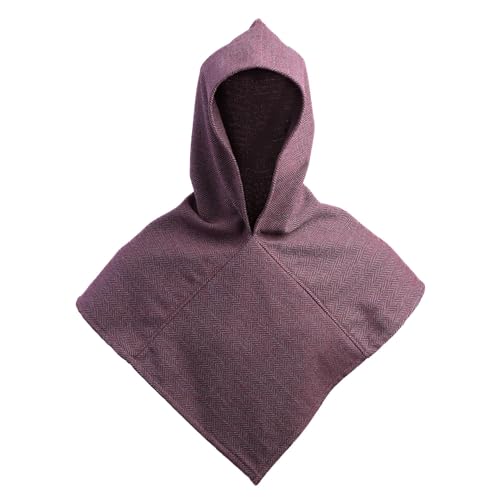 Burgschneider - Skjoldehamn Gugel Knud Fischgrät - Bordeaux Grau (L/XL, Unisex) (Cowl, Historisch) Early Medieval, Viking von Burgschneider