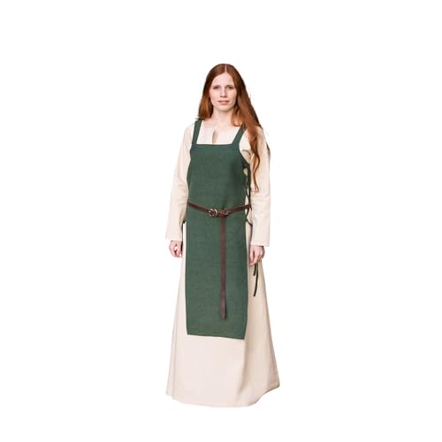 Burgschneider - Trägerkleid Gyda - Grün (Grün, L) (Viking Dress, New Heavy (100% Cotton)) - Unisex von Burgschneider