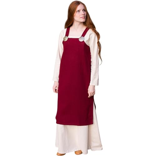 Burgschneider - Trägerkleid Jodis - Rot (L, Unisex, Wolle) Historisch - Early Medieval, Viking von Burgschneider