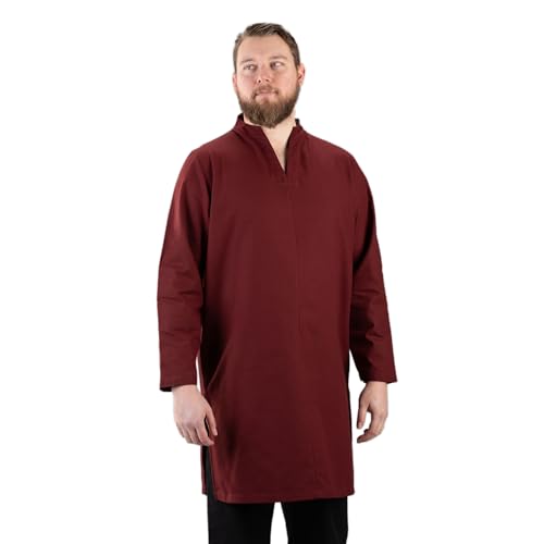 Burgschneider - Mittelalter Tunika „Ekwin“ - Rot (M, Unisex, Baumwolle) Historisch - Medieval von Burgschneider