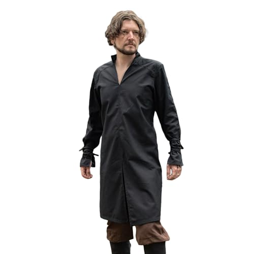 Burgschneider - Tunika Thereon - Schwarz (L, Unisex, Baumwolle) Mittelalter Fantasy - Ranger von Burgschneider