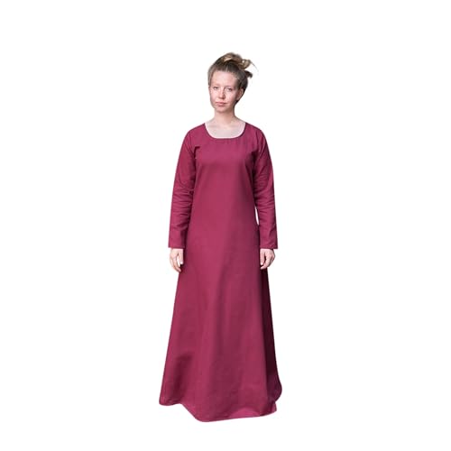 Burgschneider - Unterkleid Freya - Bordeaux (XXXL, Unisex, Baumwolle) Historisch - Early Medieval, Viking von Burgschneider