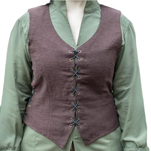 Burgschneider - Weste Marian - Braun (XXXL, für Damen & Herren, Baumwolle) Mittelalter Fantasy - Ranger von Burgschneider