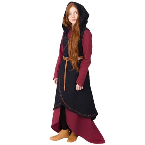 Burgschneider - Wickelkleid Myrana Wollfilz - Blau (XXL/XXXL, unisex, Blazer) Mittelalter Fantasy - Maiden von Burgschneider