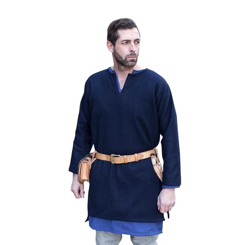 Burgschneider - Wolltunika Lodin - Blau (S, Unisex, Wolle) Historisch - Early Medieval, Viking von Burgschneider