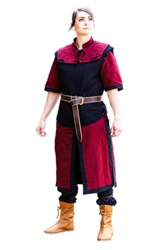 Dungeons&Dragons Call to Arms Kämpfer Kostümset (Bordeaux/Schwarz, L) von Burgschneider