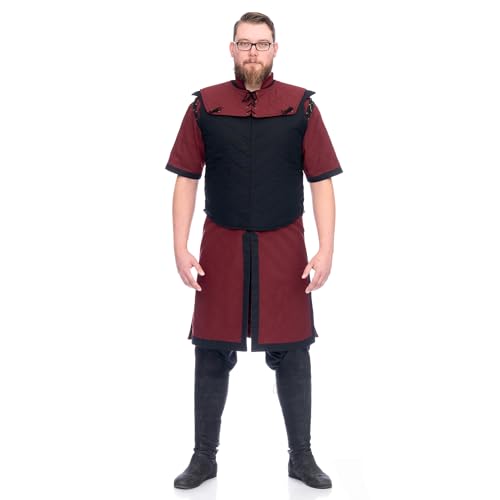 Dungeons&Dragons Call to Arms Kämpfer Kostümset (Bordeaux/Schwarz, S) von Burgschneider