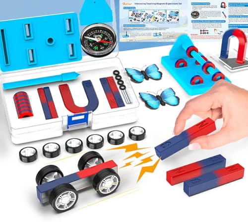 Labor Magnet Experimente für Kinder ab 8-10 Science Kits Magnete Physik Spielzeug einschließlich Stangen/Ring/Hufeisenmagnet/Kompass Labor Magnet Experimente für Kinder ab 8-10 Science Kits Magnete Physik Spielzeug einschließlich Stangen/Ring/Hufeisenmagnet/Kompass von Burnur