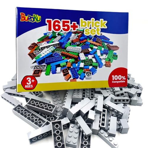 Buroku - 165-teiliges Konstruktionsset in Grau | Kompatible Spielzeugbausteine mit Allen Marken | Fördert Kreativität und Fantasie | Verschiedene Größen | Sicher und ungiftig | Bausteine Buroku - 165-teiliges Konstruktionsset in Grau | Kompatible Spielzeugbausteine mit Allen Marken | Fördert Kreativität und Fantasie | Verschiedene Größen | Sicher und ungiftig | Bausteine von Buroku