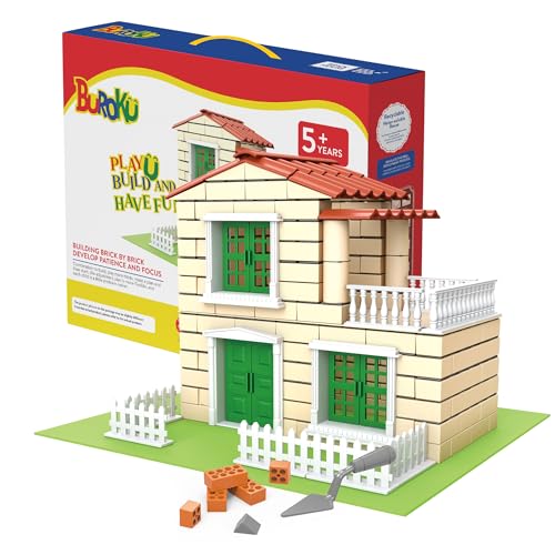 Buroku - Baukasten für ein Ziegelsteinhaus | 171 Teile aus sicherem ABS-Kunststoff für Kinder | Fördert Frühzeitige Fähigkeiten und die Entwicklung der Intelligenz | Recycelbares Material, Kunststoff. Buroku - Baukasten für ein Ziegelsteinhaus | 171 Teile aus sicherem ABS-Kunststoff für Kinder | Fördert Frühzeitige Fähigkeiten und die Entwicklung der Intelligenz | Recycelbares Material, Kunststoff. von Buroku
