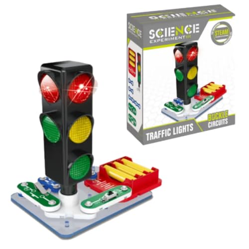 Buroku - Lernkit Elektronische Ampel | STEM-Spiel mit Schaltkreisen und LEDs | Elektrizität und Verkehr Lernen | Illustrierte Anleitungen | Für Kinder von Buroku
