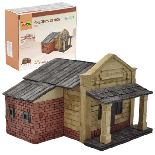Buroku Westernbau-Set, 290 Teile, realistisches Sheriff-Büro, Steinsteine, fördert STEM-Lernen und motorische Fähigkeiten, für Kinder und Erwachsene, inklusive Kleber Buroku Westernbau-Set, 290 Teile, realistisches Sheriff-Büro, Steinsteine, fördert STEM-Lernen und motorische Fähigkeiten, für Kinder und Erwachsene, inklusive Kleber von Buroku