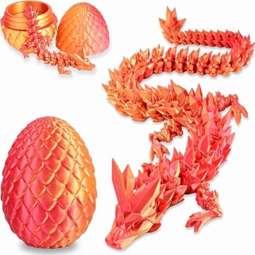 Bursker 3D Magnetische Drachenei mit Drache,Ewegliche Gelenke Kristall Magnetische Drache mit Drachenei,Überraschungs Magnetische Drachenei FigurenMagnetische Drache im Ei mit Augen (Rot) von Bursker