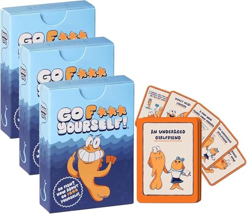 Erwachsener Go Fish Card Game 'Go F* Yourself', klassischer interaktiver Familienspaß, für Partys und Spiele Nächte, wie wäre es mit GOs F* selbst-das Goes Fish (3PCS) von Bursker