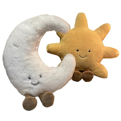Burulria Niedliches Plüschtier mit Mond und Sonne, Cartoon-Wetter, Plüschtier, Kinder-Schlafzimmer-Dekoration, Sofakissen Burulria Niedliches Plüschtier mit Mond und Sonne, Cartoon-Wetter, Plüschtier, Kinder-Schlafzimmer-Dekoration, Sofakissen von Burulria