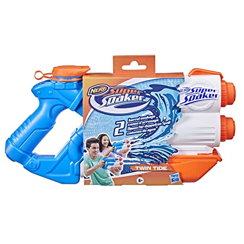 Super Soaker Twin Tide Wasserpistole doppelter Spritzpower Pump-Funktion großer 1,4L Wassertank einfaches Auffüllen von NERF