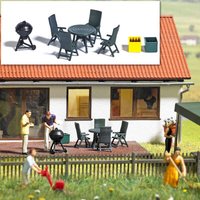 BUSCH 1190 H0 Gartenmöbel & Grill (Gartenparty) von Busch