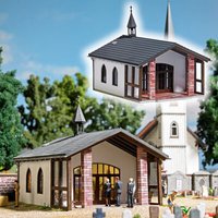 BUSCH 1566 H0 Friedhofskapelle/Trauerhalle von Busch