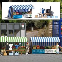 BUSCH 1823 H0 Marktstände Bio-Gemüse & Räucherfisch von Busch
