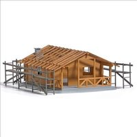 BUSCH 1855 H0 Blockhütte im Bau von Busch